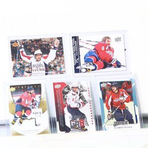 5 Alexander Ovechkin Hockey Cards - A Washington Capitals Superstar Player!!!